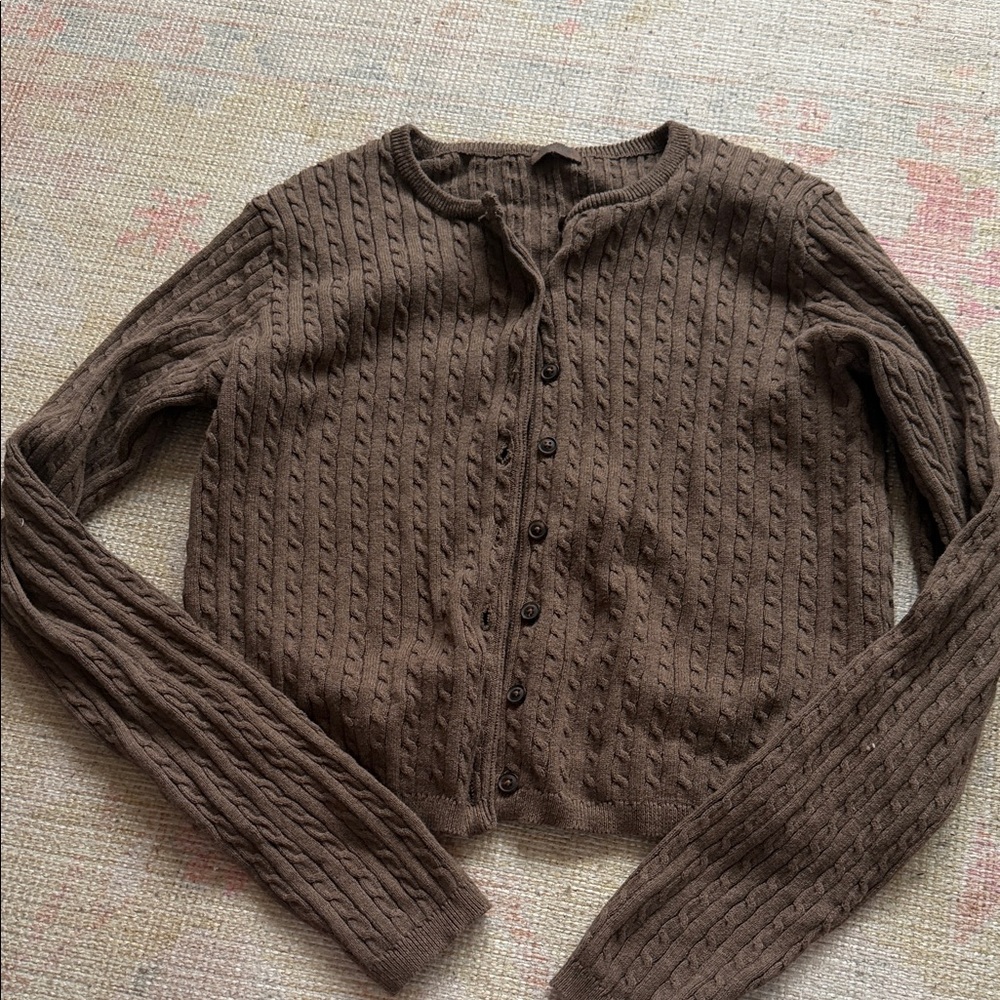 Brandy Melville Brown Cable Knit Women's Sweater